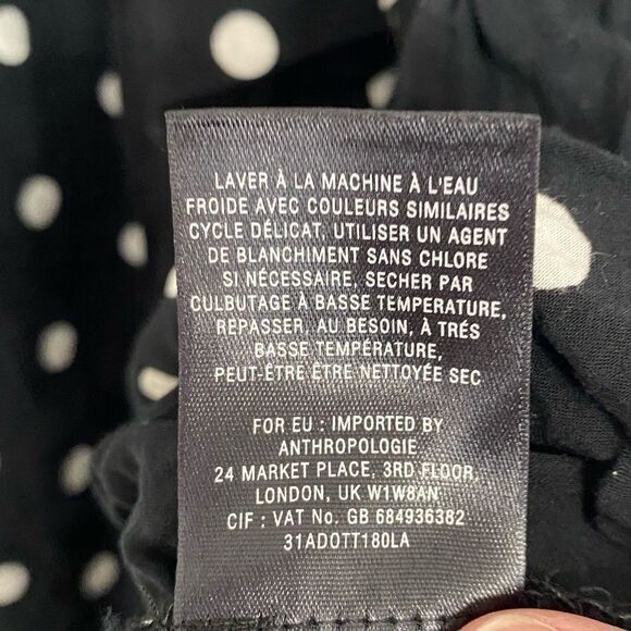 Anthropologie‎ Holding Horses Black/white polka dot tunic top blouse size small - Picture 6 of 6